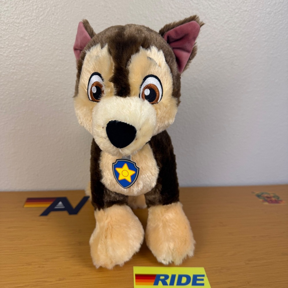Build A Bear Paw Patrol Chase Police Dog Plush Animal With Collar BAB 12"